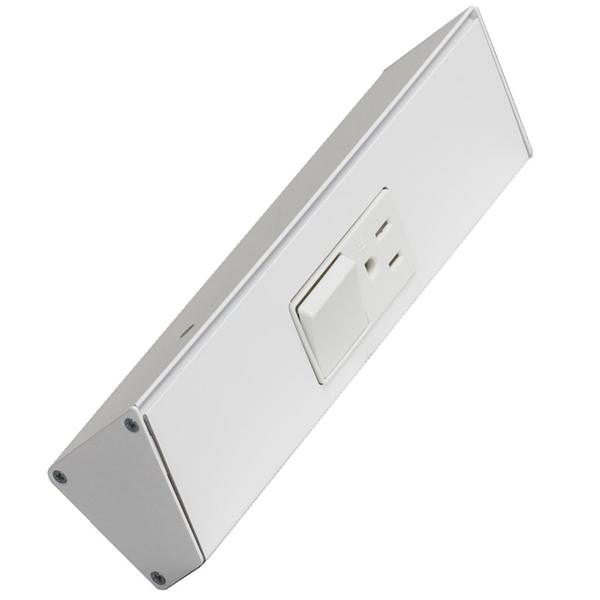 9" 20 amp 120 volt White Single Pole Switch/Receptacle Combination Power Strip